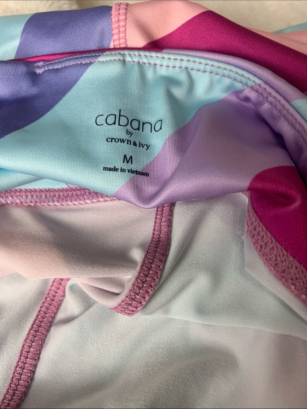 crown & ivy Pastel Diagonal Stripe Leggings - Pink, Peach & Lavender - Picture 2 of 7